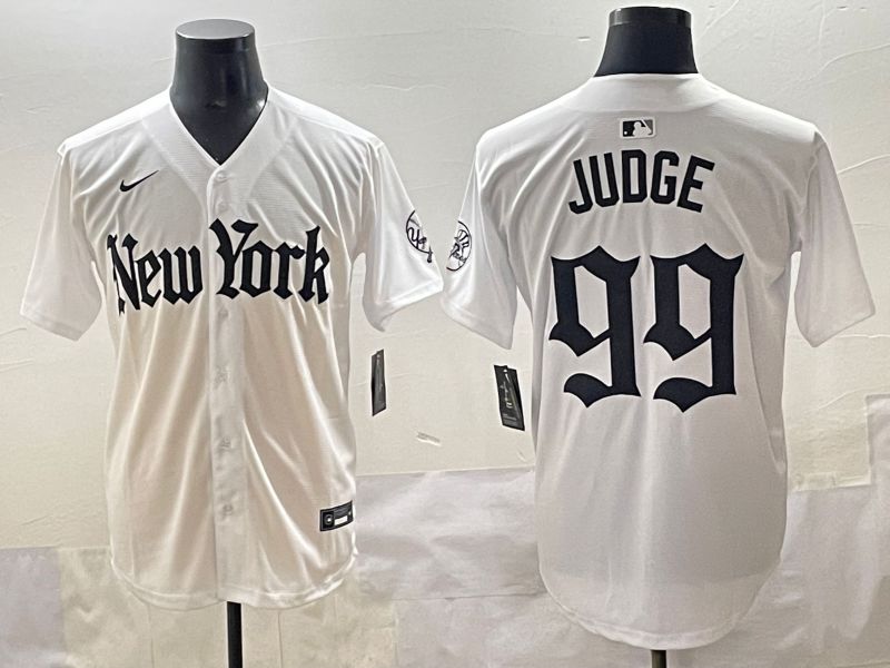 Men 2025 New York Yankees #99 Judge White Five generations Joint Name Nike MLB Jersey style 1->new york yankees->MLB Jersey